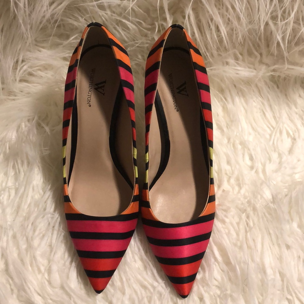 Orange, pink, and yellow Worthington heels!!!